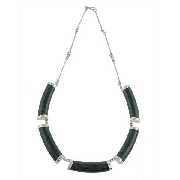 Alternate image for Jade Link Pendant Necklace in Dark Green from Guatemala Mayan Power in Dark Green