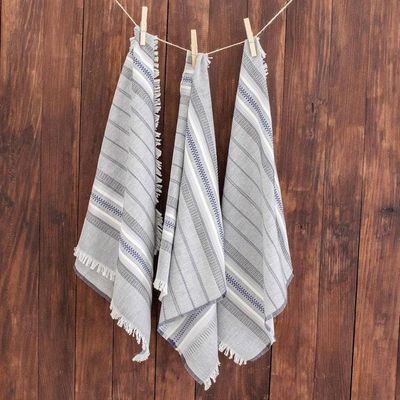 Primary image for Handmade Cotton Napkins Set of 6 Culinary Inspiration in Grey