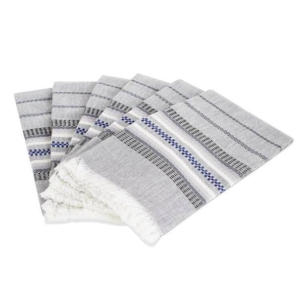 Alternate image for Handmade Cotton Napkins Set of 6 Culinary Inspiration in Grey