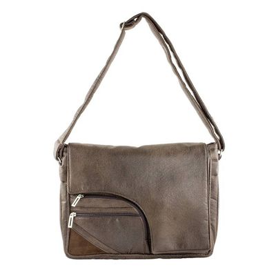 Alternate image for Faux Leather Messenger Bag in Espresso from Costa Rica Espresso Elegance
