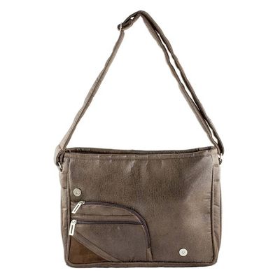 Alternate image for Faux Leather Messenger Bag in Espresso from Costa Rica Espresso Elegance
