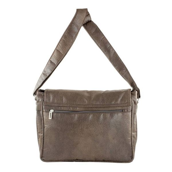 Alternate image for Faux Leather Messenger Bag in Espresso from Costa Rica Espresso Elegance