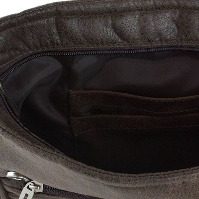 Alternate image for Faux Leather Messenger Bag in Espresso from Costa Rica Espresso Elegance