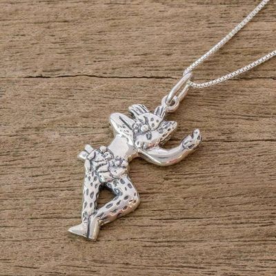 Alternate image for Museum Replica Sterling Silver Mayan Jaguar Dancer Necklace Jaguar Dancer