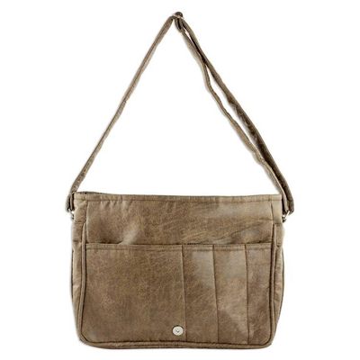 Alternate image for Faux Leather Messenger Bag in Burnt Sienna from Costa Rica Preparedness in Burnt Sienna