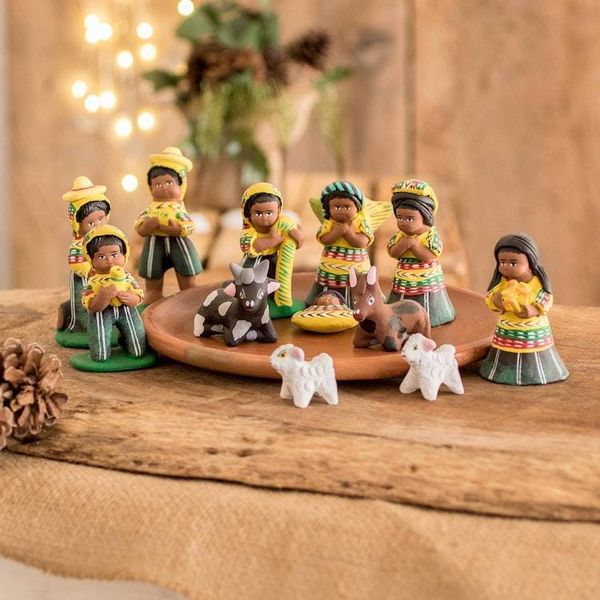 Alternate image for Ceramic Nativity Scene Sculpture Set of 13 San Juan Nativity