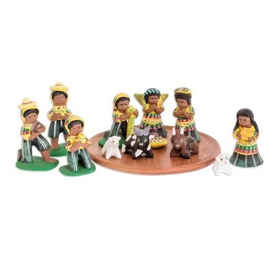 Alternate image for Ceramic Nativity Scene Sculpture Set of 13 San Juan Nativity