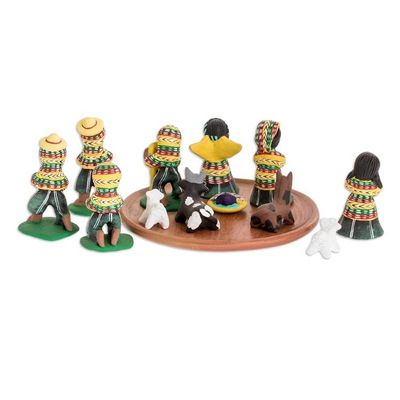Alternate image for Ceramic Nativity Scene Sculpture Set of 13 San Juan Nativity