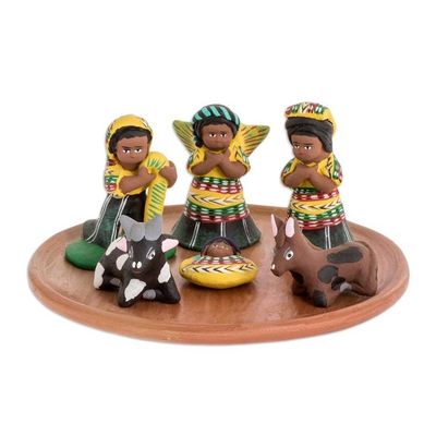 Alternate image for Ceramic Nativity Scene Sculpture Set of 13 San Juan Nativity