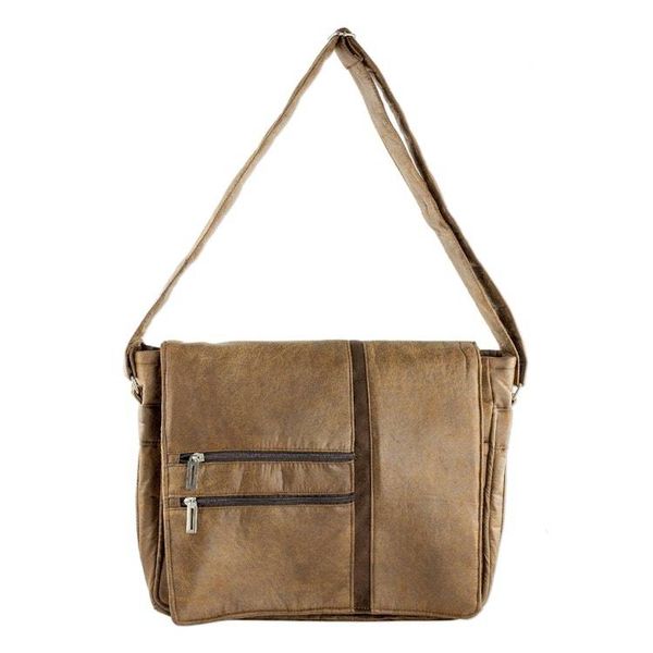 Alternate image for Faux Leather Messenger Bag in Sepia from Costa Rica Voyage to Foreign Lands