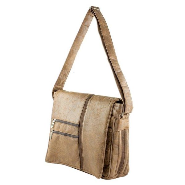 Alternate image for Faux Leather Messenger Bag in Sepia from Costa Rica Voyage to Foreign Lands
