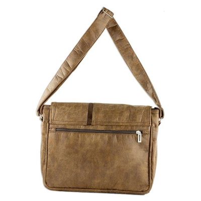 Alternate image for Faux Leather Messenger Bag in Sepia from Costa Rica Voyage to Foreign Lands
