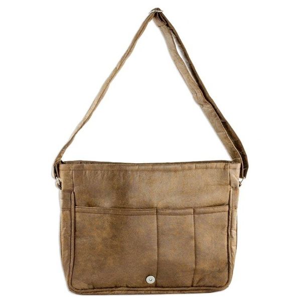 Alternate image for Faux Leather Messenger Bag in Sepia from Costa Rica Voyage to Foreign Lands