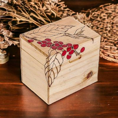 Primary image for Carved Fruit and Hummingbird-Themed Pinewood Decorative Box Hummingbird Traces