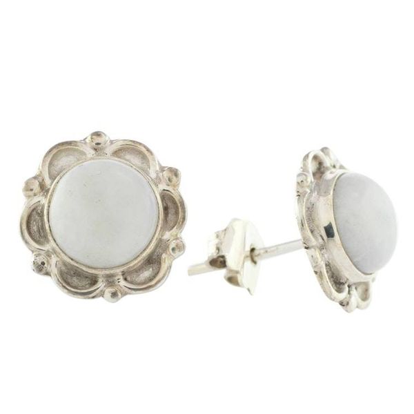 Alternate image for Guatemalan Hand Crafted Lilac Jade Earrings Lilac Dahlias