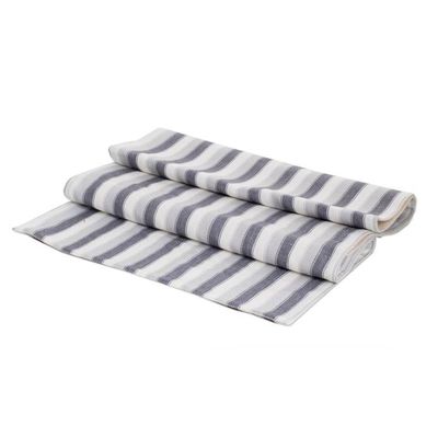 Alternate image for Hand-Woven Cotton Table Runner with Grey and White Stripes Mist