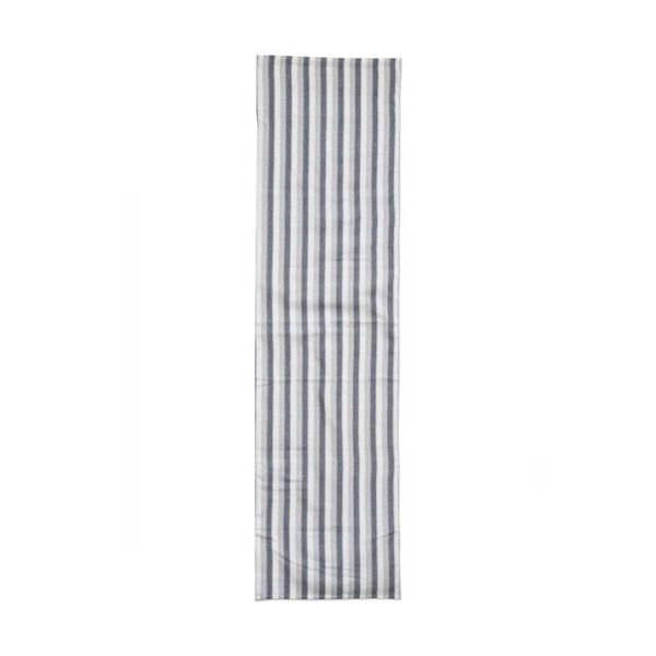 Alternate image for Hand-Woven Cotton Table Runner with Grey and White Stripes Mist