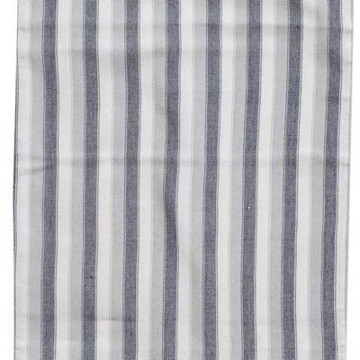 Alternate image for Hand-Woven Cotton Table Runner with Grey and White Stripes Mist