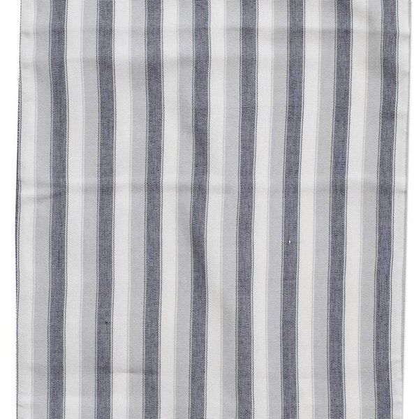 Alternate image for Hand-Woven Cotton Table Runner with Grey and White Stripes Mist