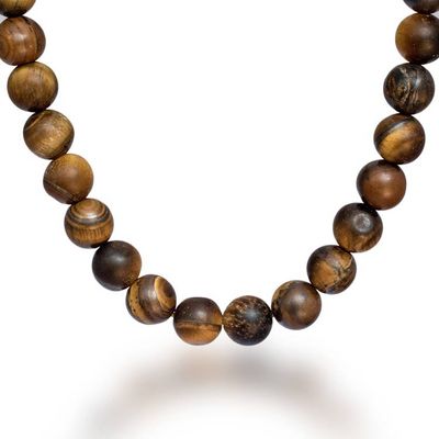 Alternate image for Bohemian Adjustable Tigers Eye Beaded Strand Necklace Earthy Energy