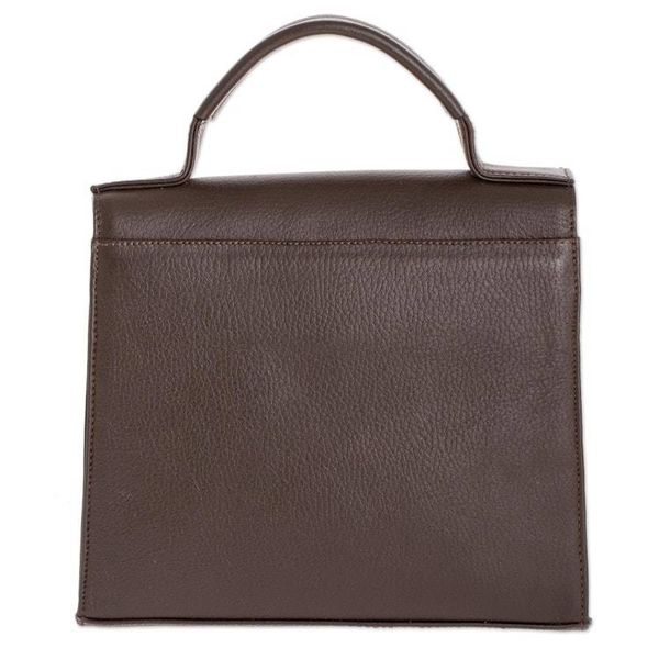 Alternate image for Artisan Crafted Brown Leather Handbag Mombacho Brown
