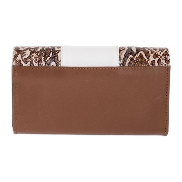 Alternate image for Serpent Skin Motif Leather Wallet in Brown From Nicaragua Managua Serpent