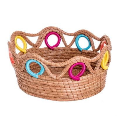 Alternate image for Handcrafted Colorful Natural Fiber Basket Made in Guatemala Culture of Colors