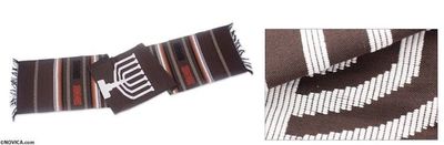 Alternate image for Hand Loomed Cotton Table Runner Menorah