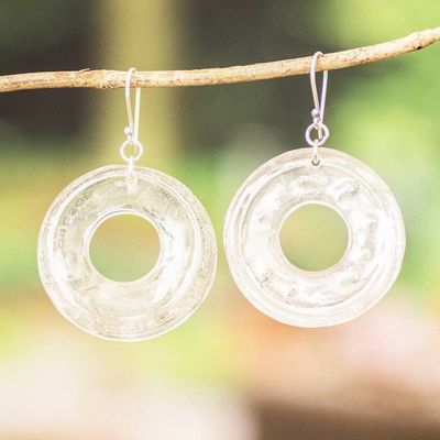 Alternate image for Eco-Friendly Disc-Shaped Clear Recycled CD Dangle Earrings Clear Cycles
