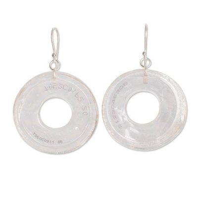 Alternate image for Eco-Friendly Disc-Shaped Clear Recycled CD Dangle Earrings Clear Cycles