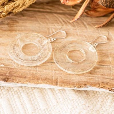 Alternate image for Eco-Friendly Disc-Shaped Clear Recycled CD Dangle Earrings Clear Cycles