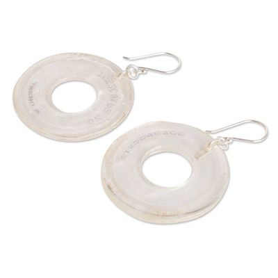 Alternate image for Eco-Friendly Disc-Shaped Clear Recycled CD Dangle Earrings Clear Cycles