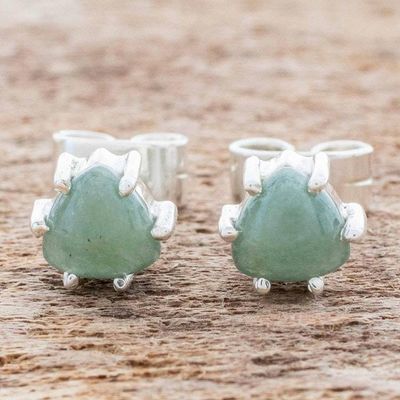 Alternate image for Green Jade Stud Earrings Trillium in Green