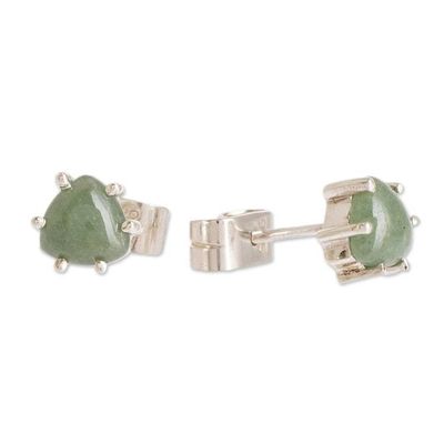 Alternate image for Green Jade Stud Earrings Trillium in Green