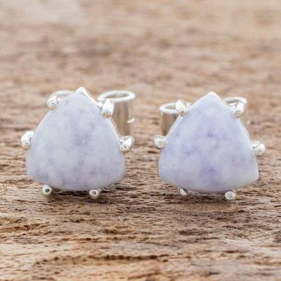 Alternate image for Triangular Lilac Jade Earrings Trillium in Lilac