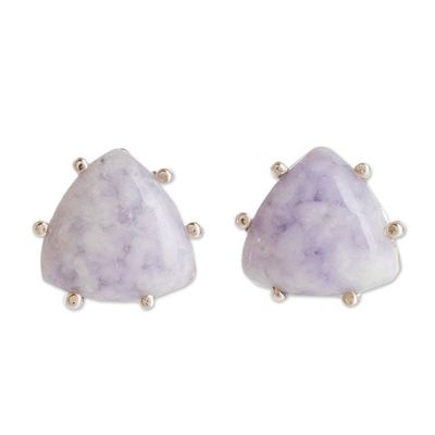 Alternate image for Triangular Lilac Jade Earrings Trillium in Lilac