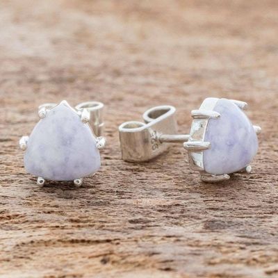 Alternate image for Triangular Lilac Jade Earrings Trillium in Lilac
