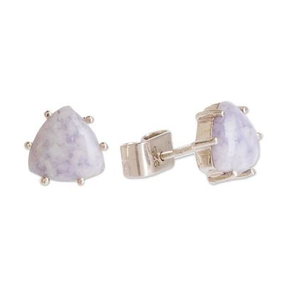 Alternate image for Triangular Lilac Jade Earrings Trillium in Lilac