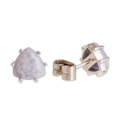 Alternate image for Triangular Lilac Jade Earrings Trillium in Lilac
