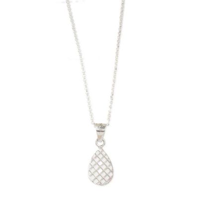 Alternate image for High-Polished Drop-Shaped Sterling Silver Pendant Necklace Ethereal Shine