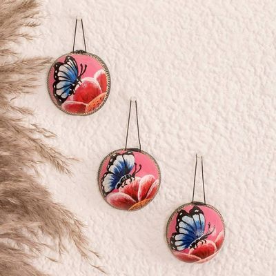 Primary image for Set of 3 Hand-Painted Dried Gourd Butterfly Wall Accents Fluttering Magic