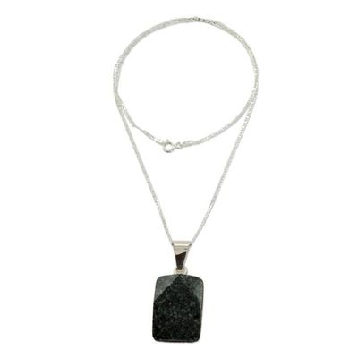 Alternate image for Sterling Silver Pendant Jade Necklace Maya Empress
