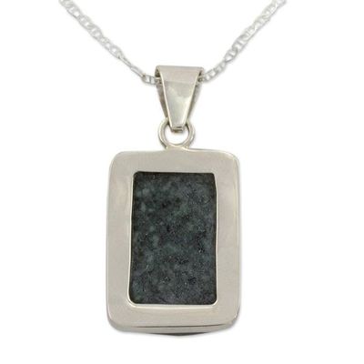 Alternate image for Sterling Silver Pendant Jade Necklace Maya Empress