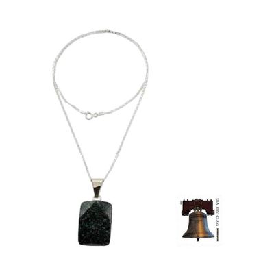 Alternate image for Sterling Silver Pendant Jade Necklace Maya Empress