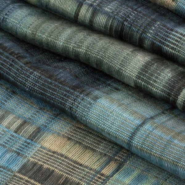 Alternate image for Backstrap Rayon Handmade Scarf in Blue and Grey Waves on the Lake