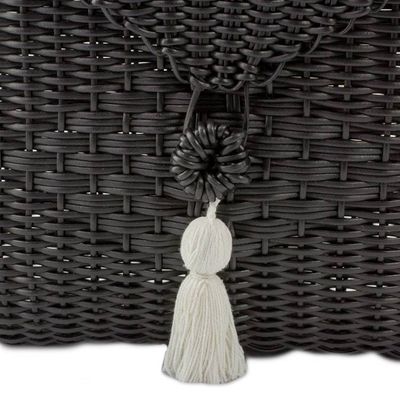 Alternate image for Handwoven Sling in Black from Guatemala Stylish Diamond in Black