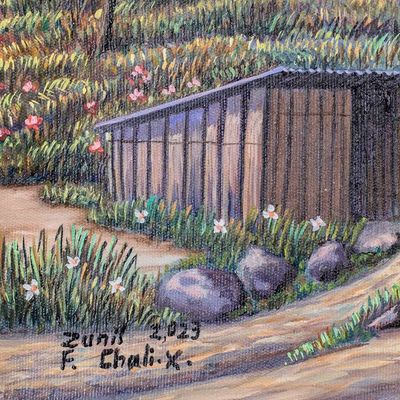 Alternate image for Realist Painting of Rural Town of Zunil from Guatemala Zunil Town
