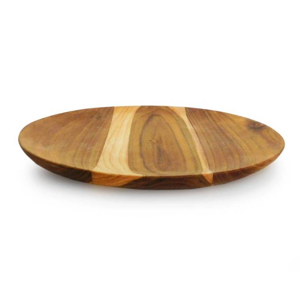 Serving Plate Handcrafted from Sustainable Natural Teak Wood 'Unforgettable Meals'