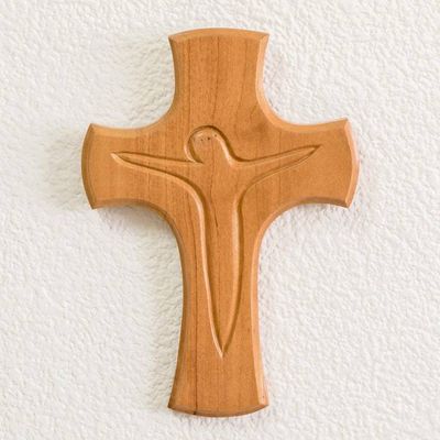 Primary image for Cedar Wood Wall Cross Hand Crafted in Guatemala Renewed Faith