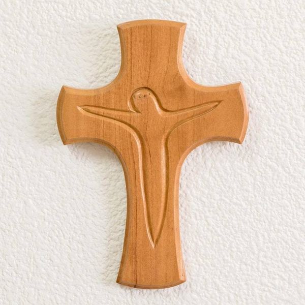 Alternate image for Cedar Wood Wall Cross Hand Crafted in Guatemala Renewed Faith